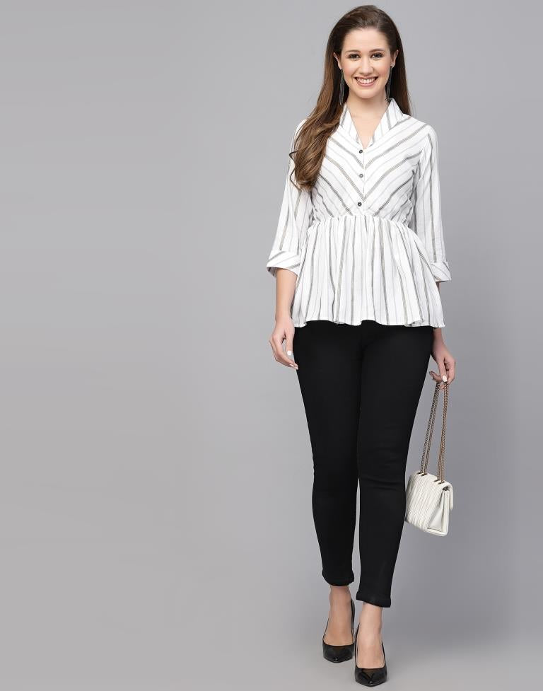 White Weaved Top