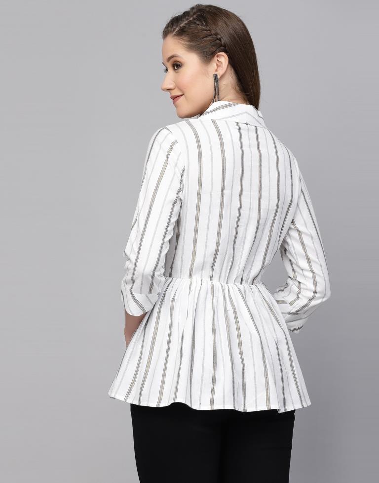 White Weaved Top