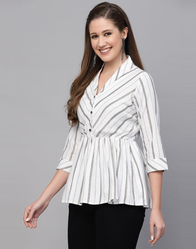 White Weaved Top