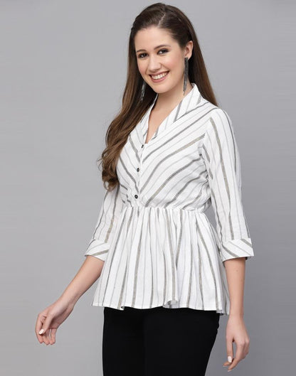 White Weaved Top