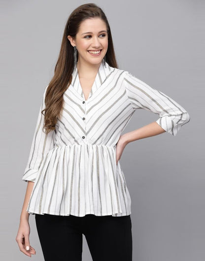 White Weaved Top