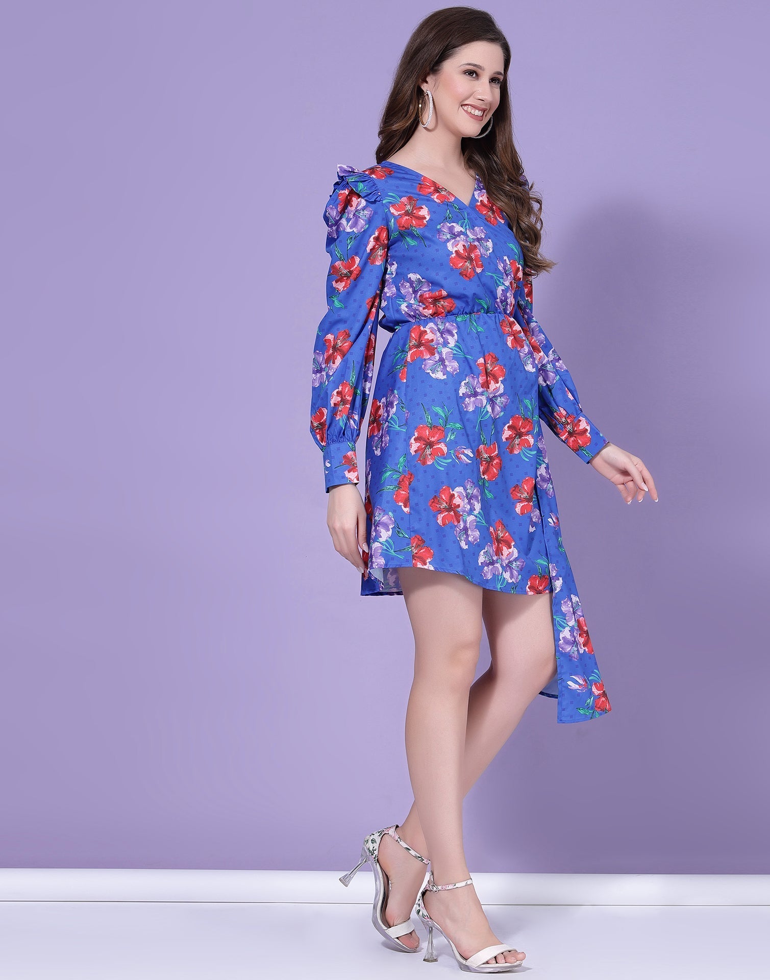 Blue Asymmetric Mini Dress | Sudathi