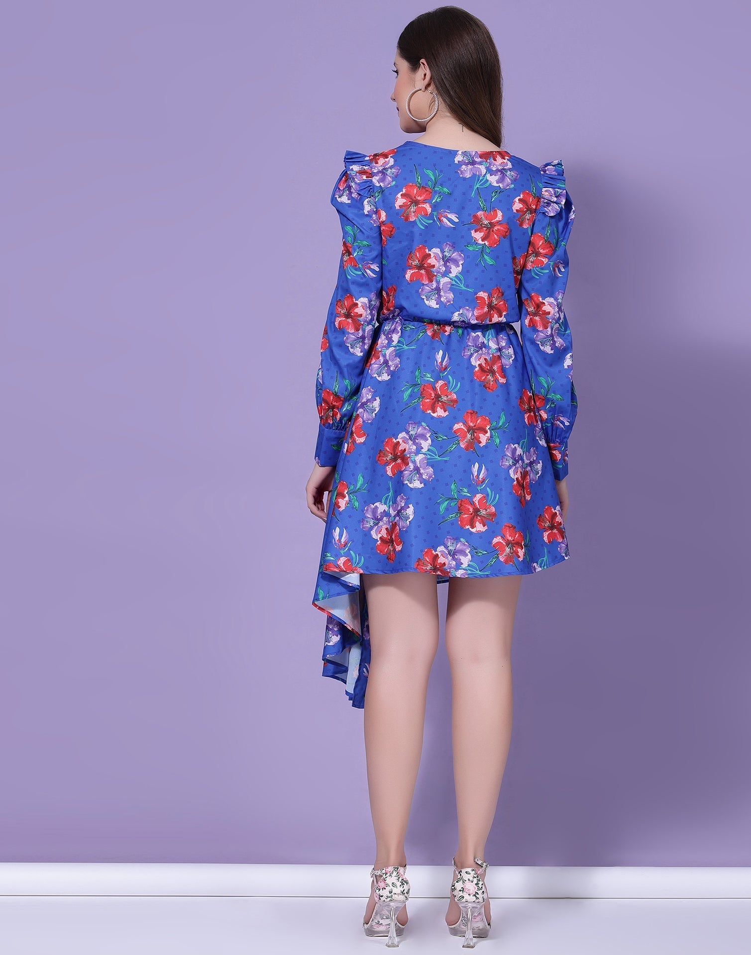 Blue Asymmetric Mini Dress | Sudathi
