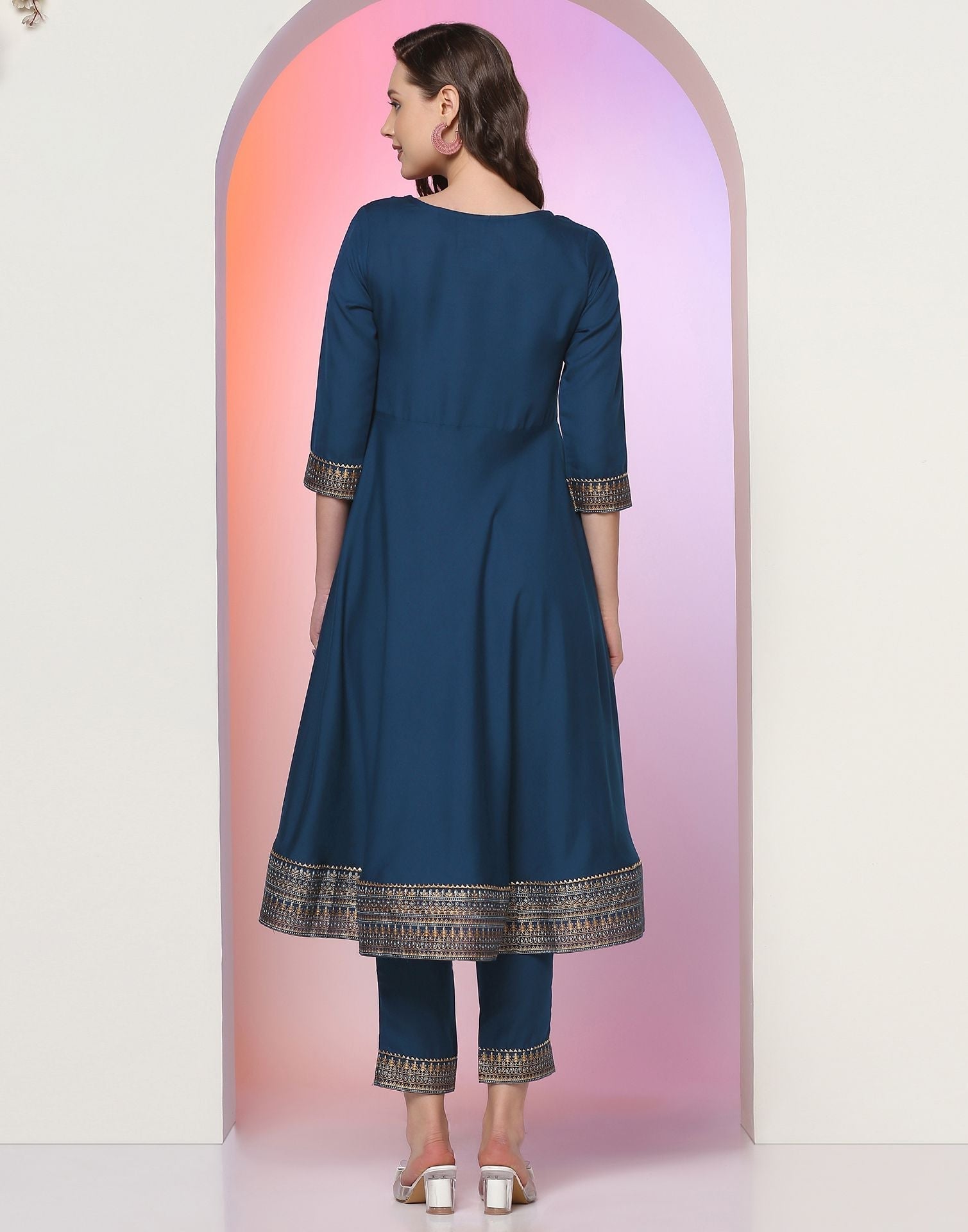 Blue Kurti With Pant Set | Leemboodi