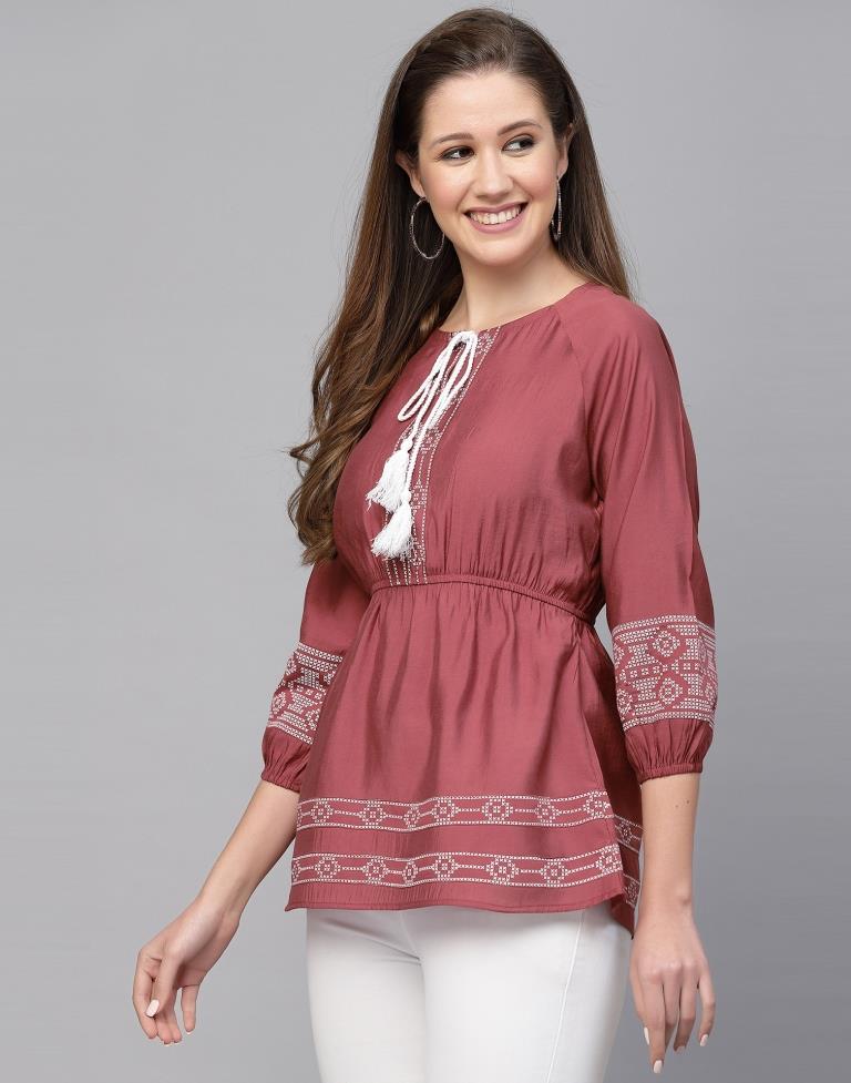 Dusty Pink Chinnon Printed Top