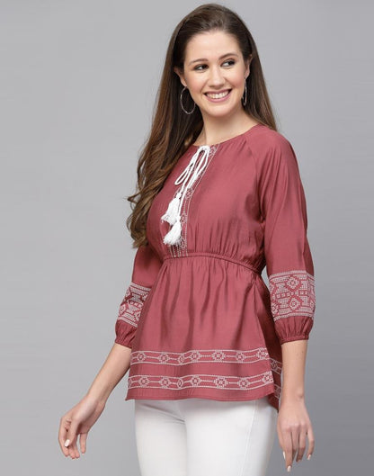 Dusty Pink Chinnon Printed Top