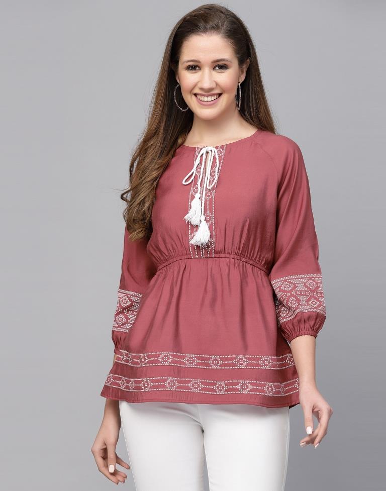 Dusty Pink Chinnon Printed Top