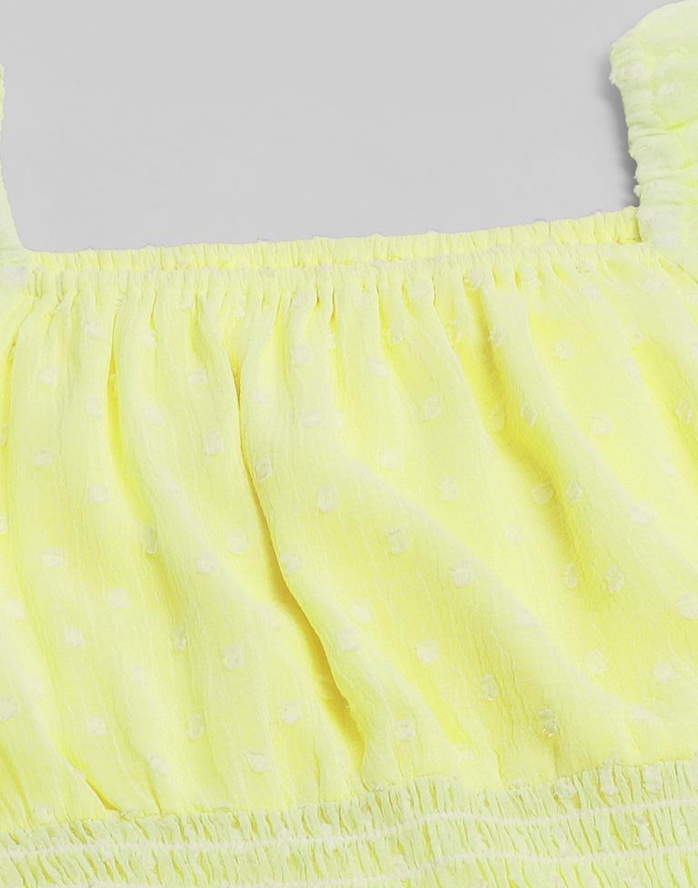 Yellow Self Woven Crop Top | Sudathi