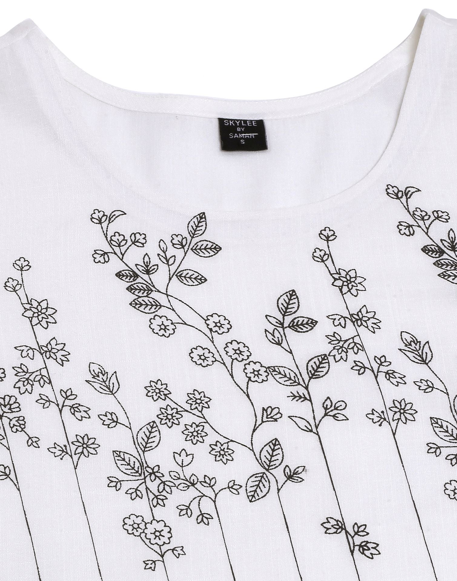 White Pigment Printed Kurta | Sudathi