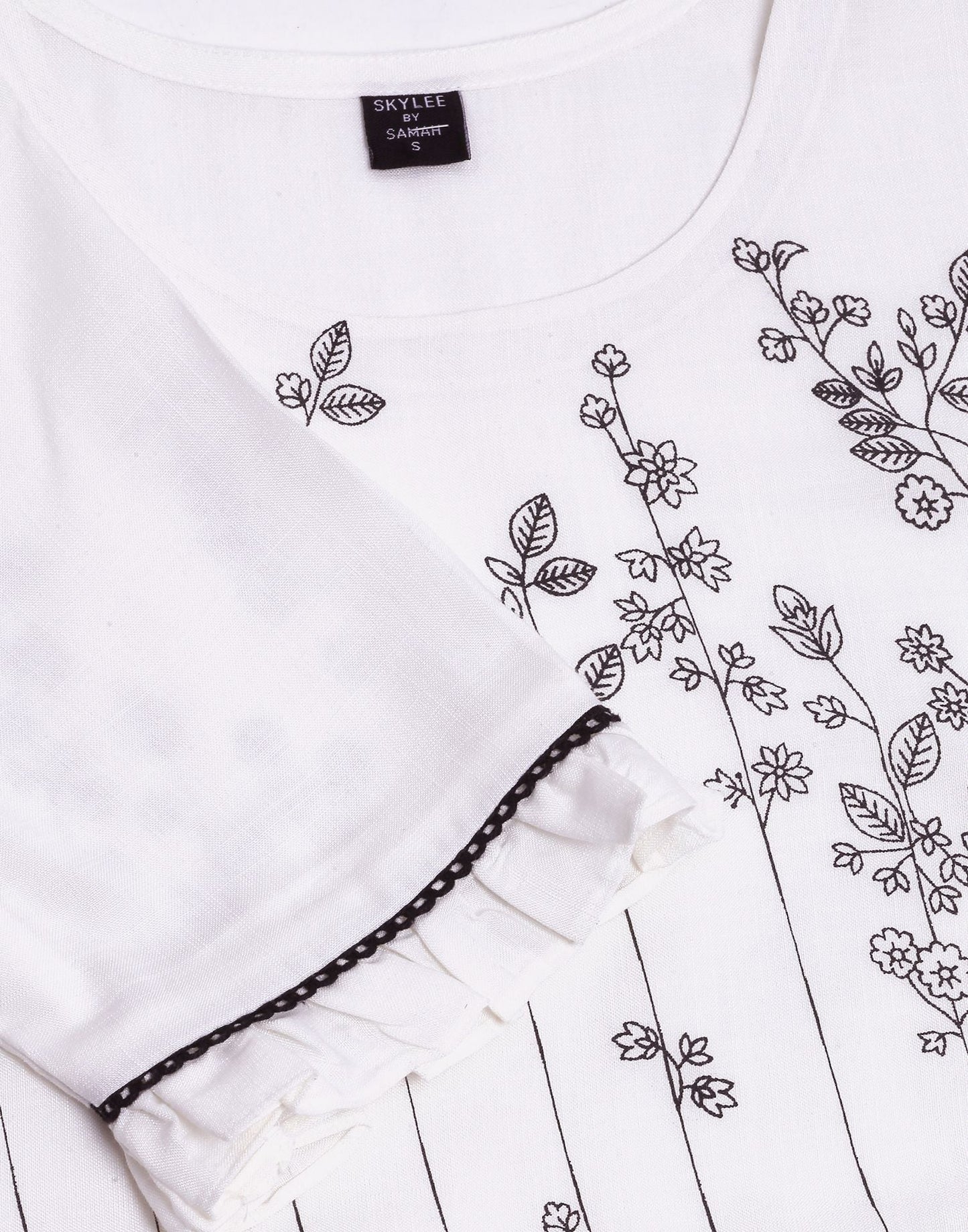 White Pigment Printed Kurta | Sudathi