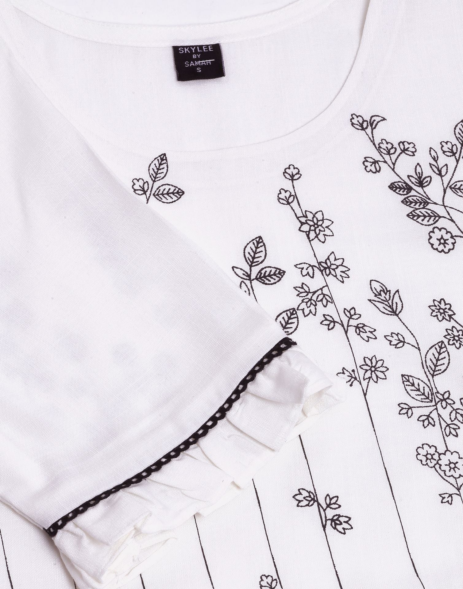 White Pigment Printed Kurta | Sudathi