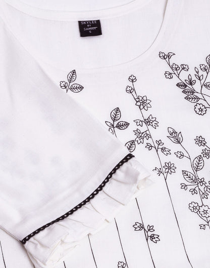 White Pigment Printed Kurta | Sudathi
