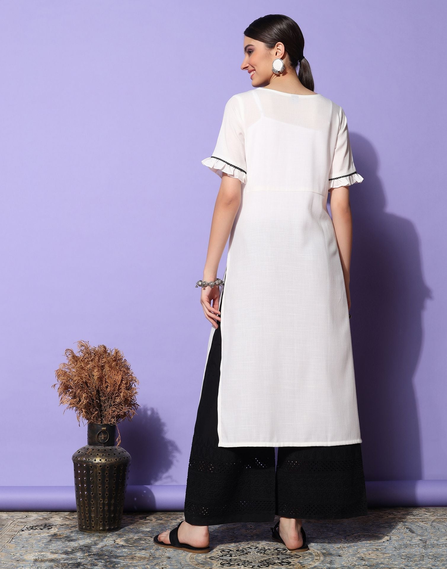 White Pigment Printed Kurta | Sudathi