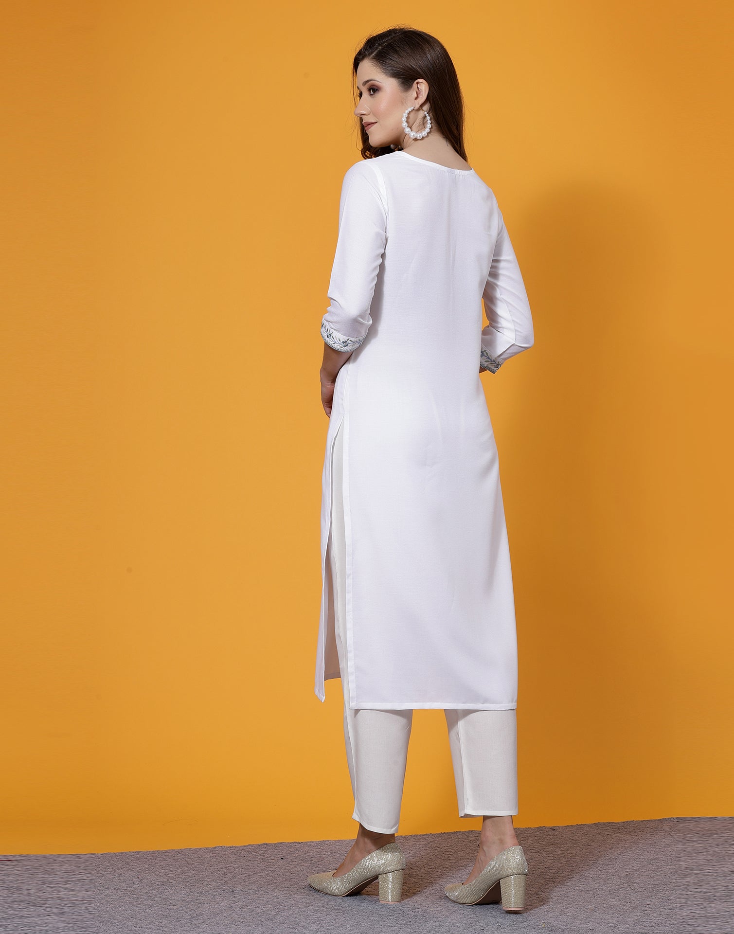 White Embroidery Kurta | Sudathi