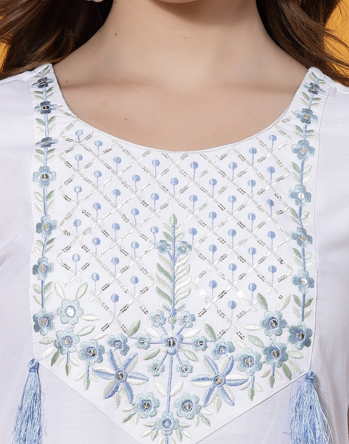 White Embroidery Kurta | Sudathi