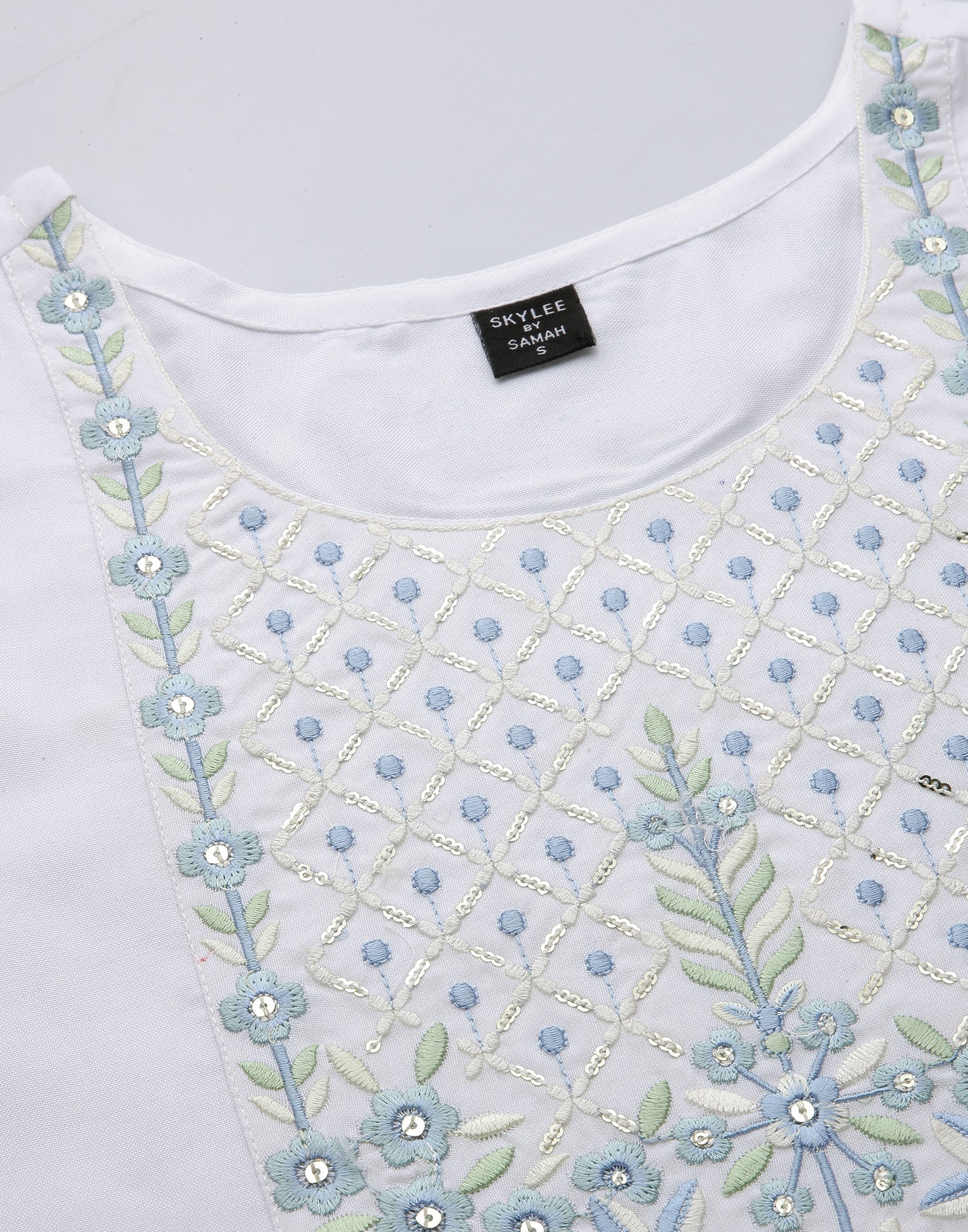 White Embroidery Kurta | Sudathi