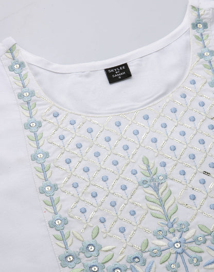 White Embroidery Kurta | Sudathi