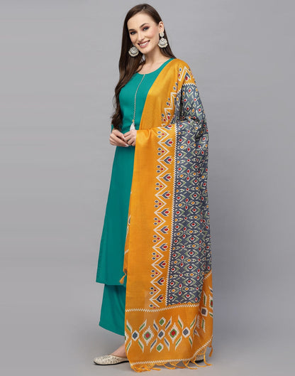 Sky Blue Plain Kurti With Pant And Dupatta | Leemboodi