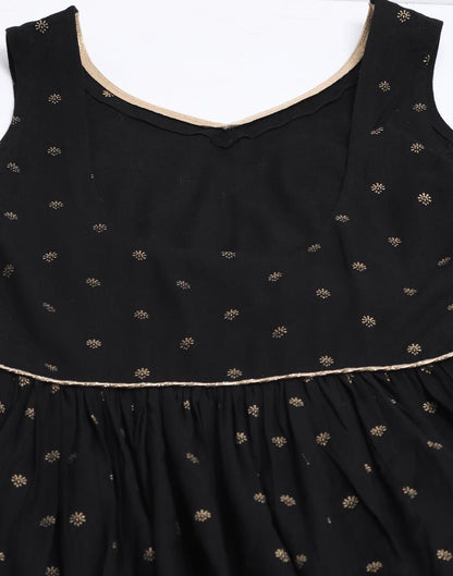 Black Rayon Printed Kurta