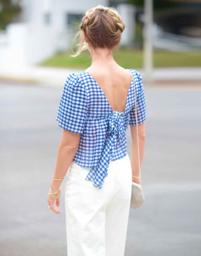 Blue Printed Top