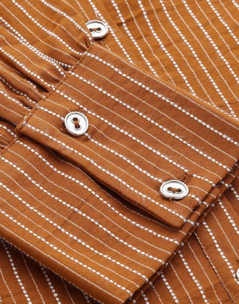 Light Brown Woven Crop Top | Leemboodi