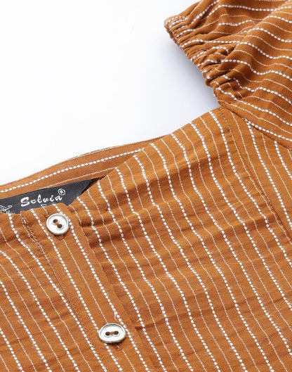 Light Brown Woven Crop Top | Leemboodi