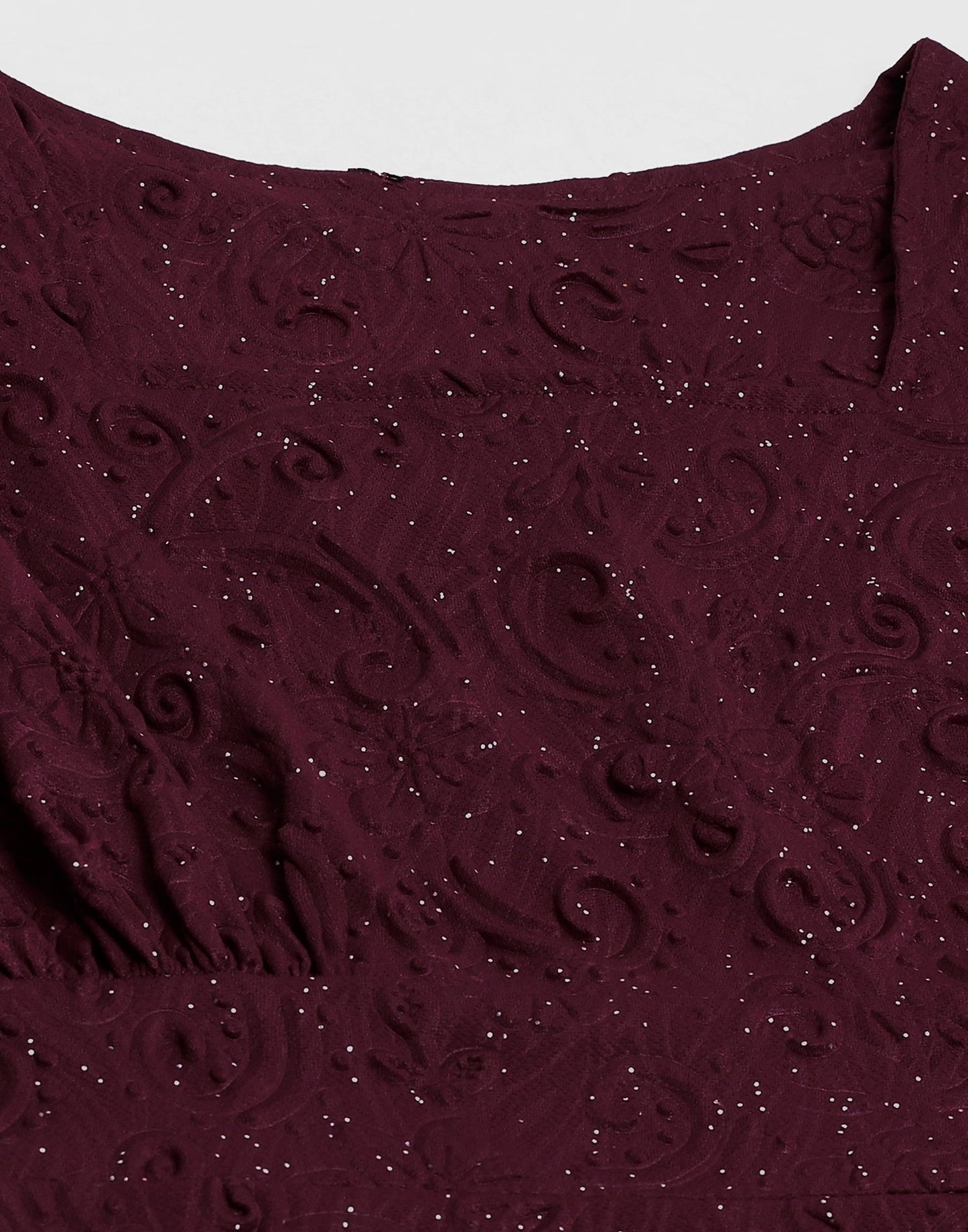 Maroon Lycra Shimmer Dress | Sudathi