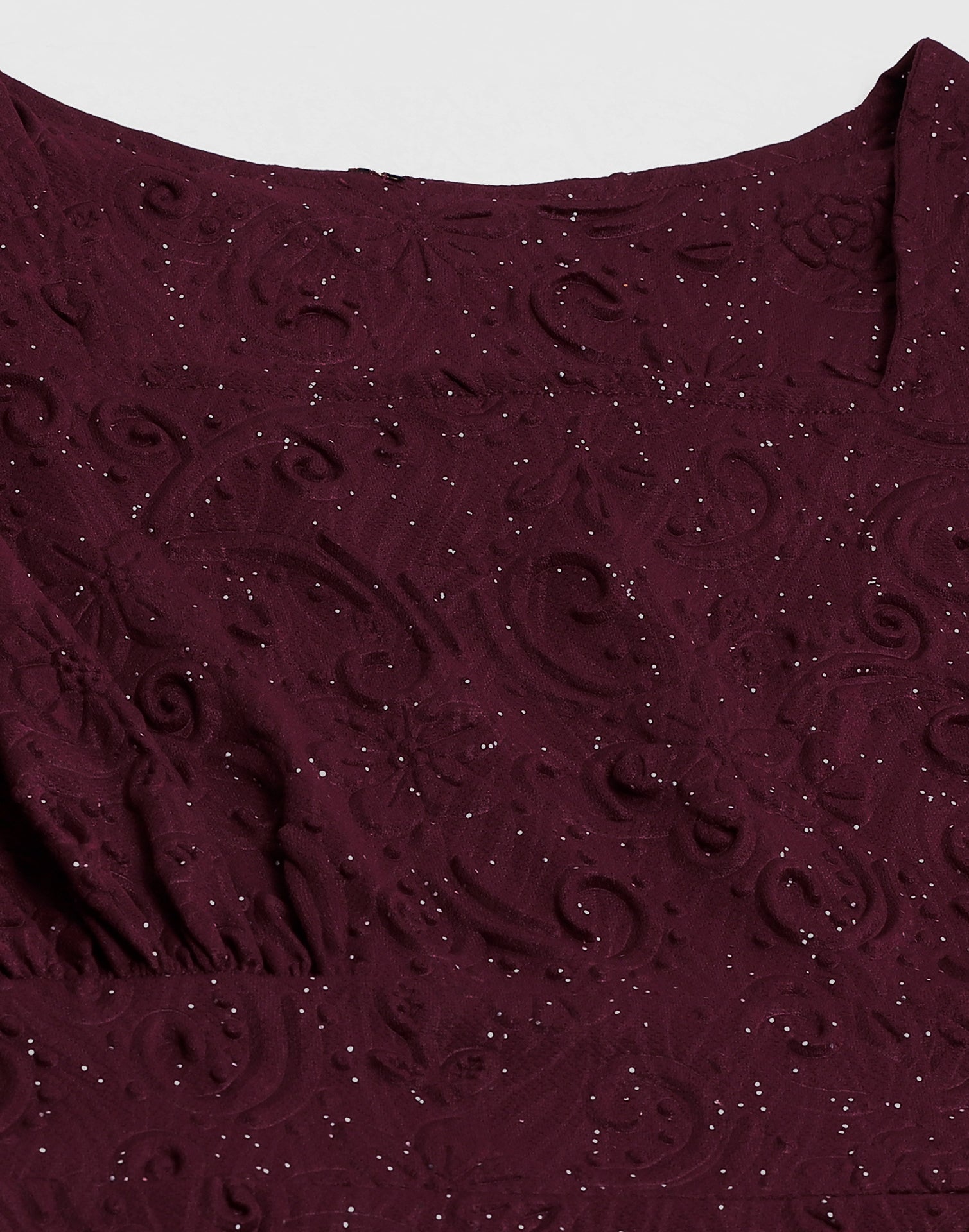 Maroon Lycra Shimmer Dress | Sudathi