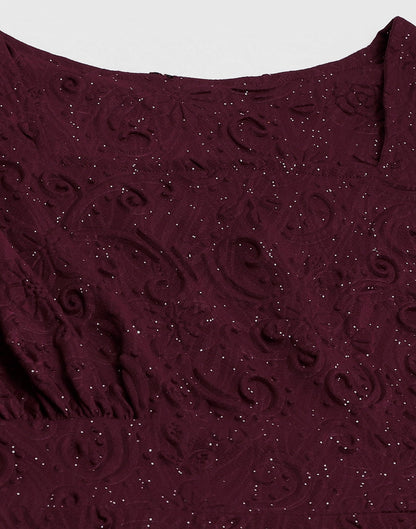 Maroon Lycra Shimmer Dress | Sudathi