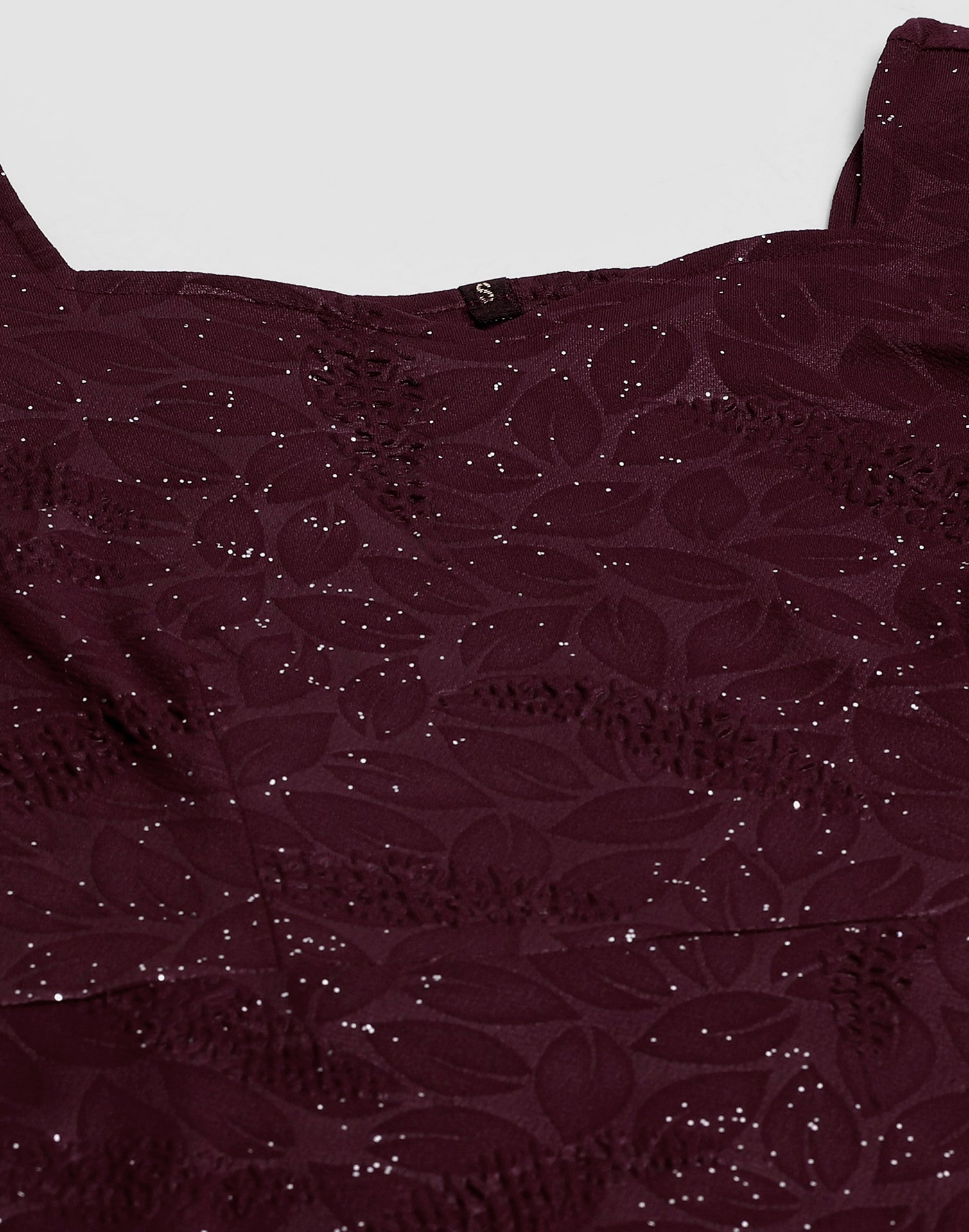 Maroon Lycra Frill Hem Dress | Sudathi
