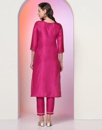 Pink Embroidered Kurta