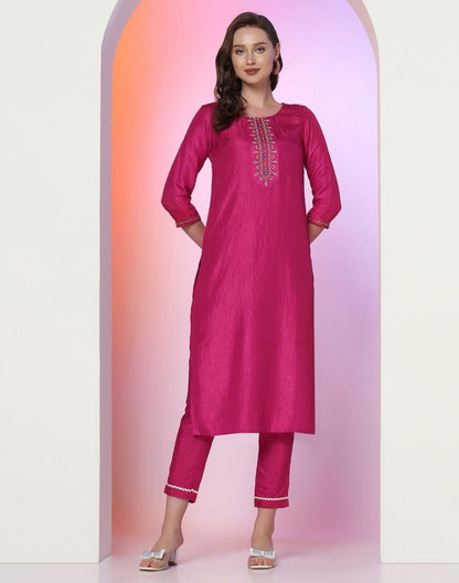 Pink Embroidered Kurta