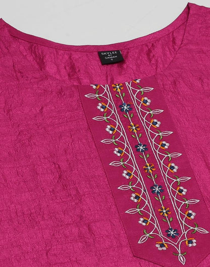 Pink Embroidered Kurta
