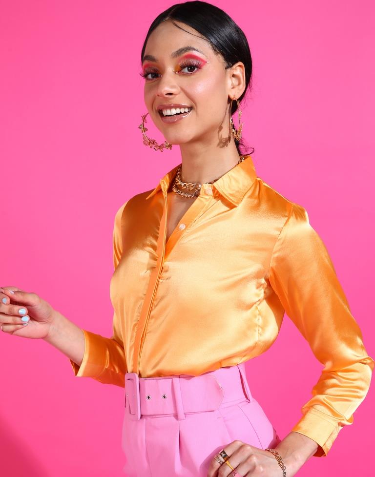 Yellow Satin shirt