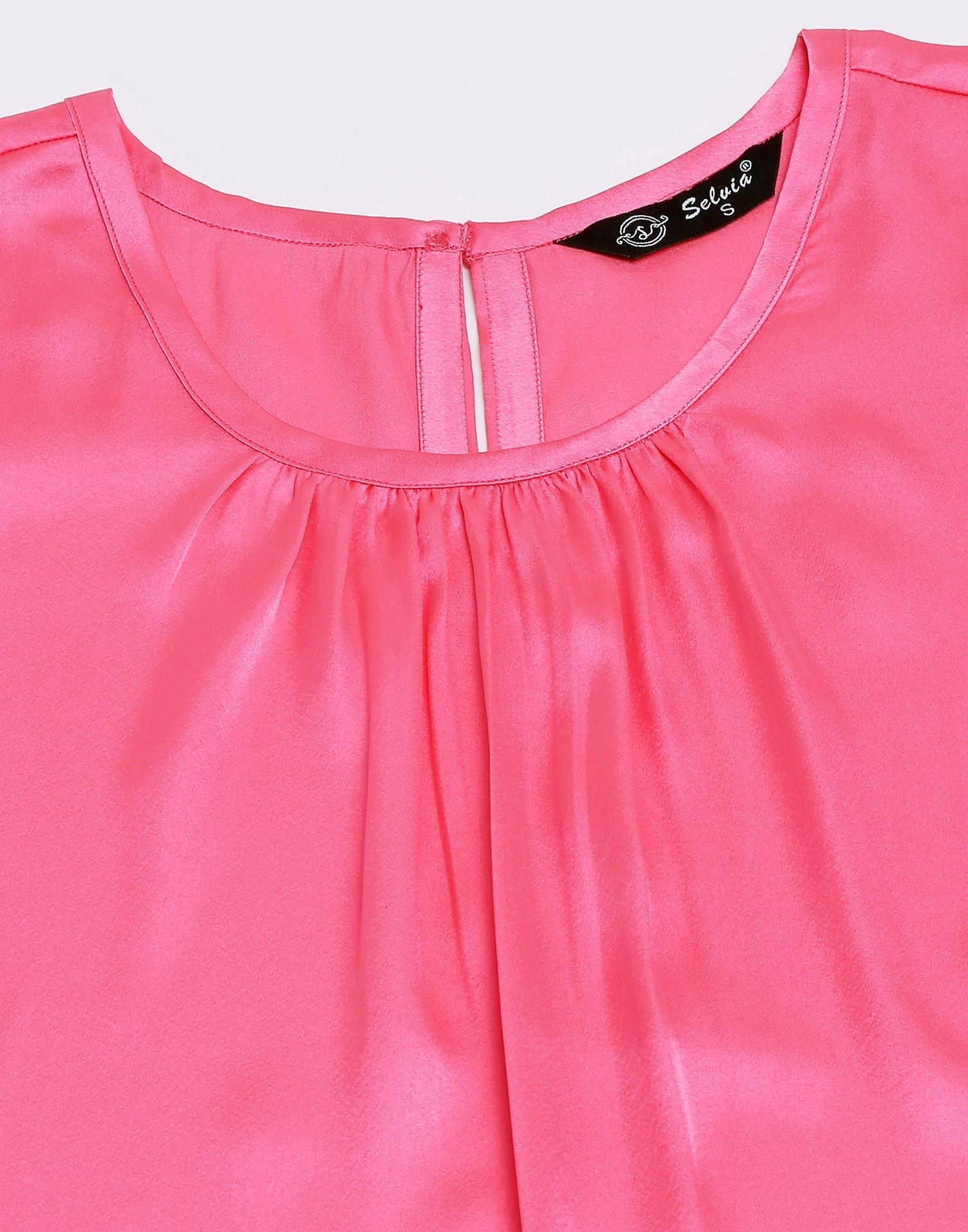 Pink Pleated Neck Top | Sudathi