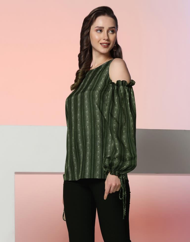 Green Cotton Printed Top | Sudathi