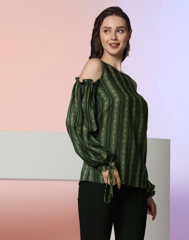 Green Cotton Printed Top | Sudathi