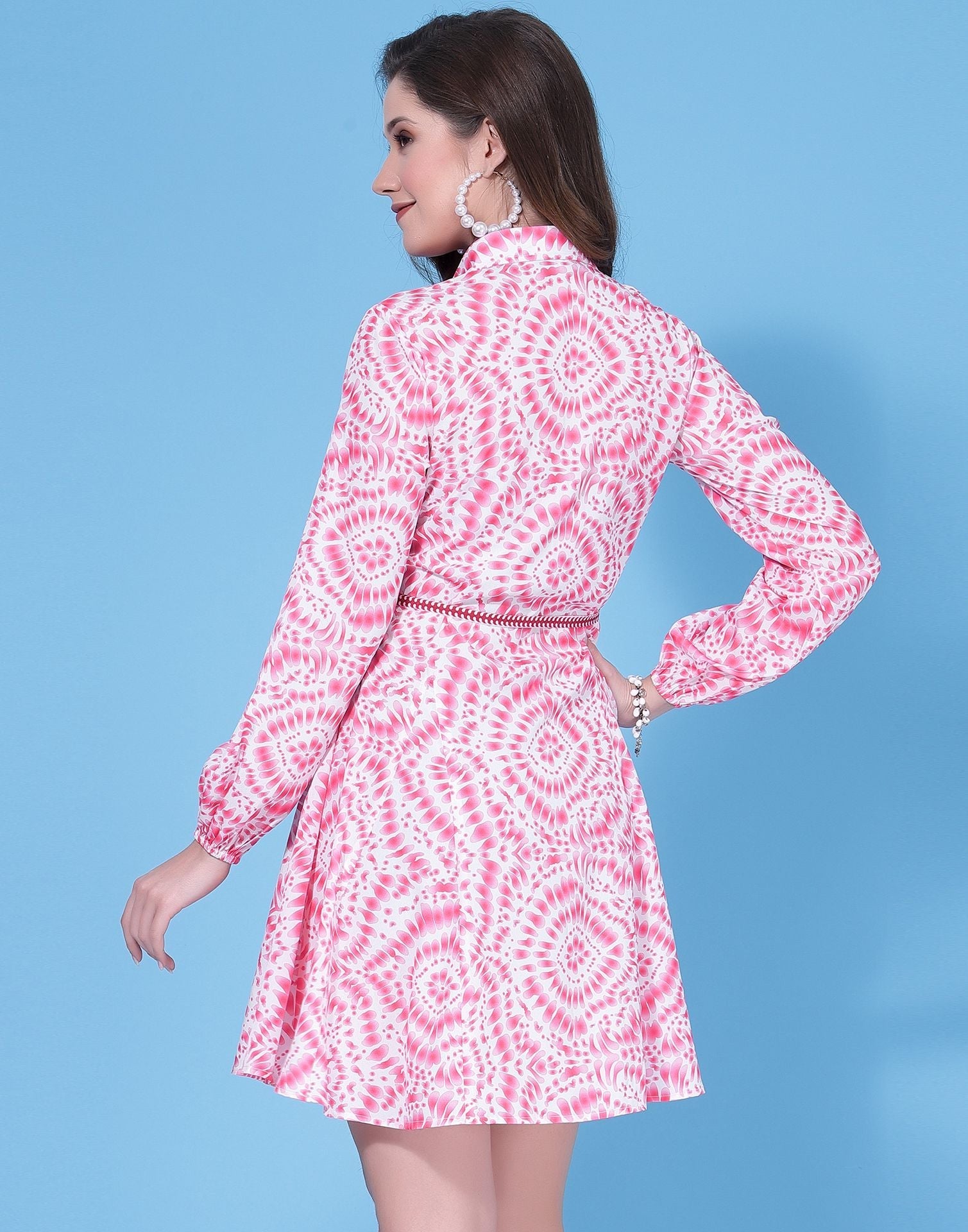 Pink Collared mini dress | Leemboodi