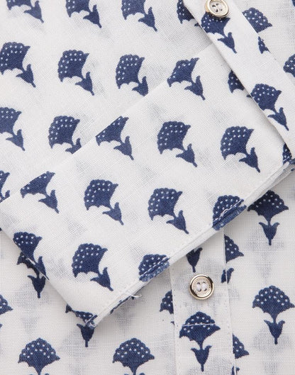 White Cotton Printed Straight Kurta | Sudathi
