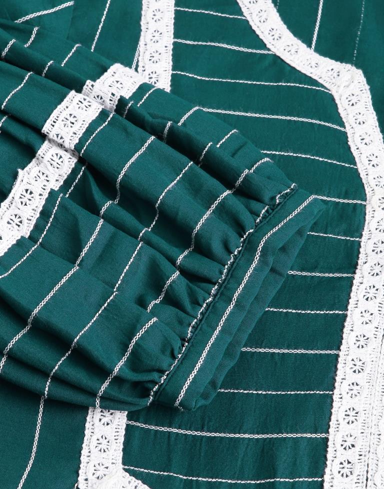 Teal Green Cotton Woven Tunic Top