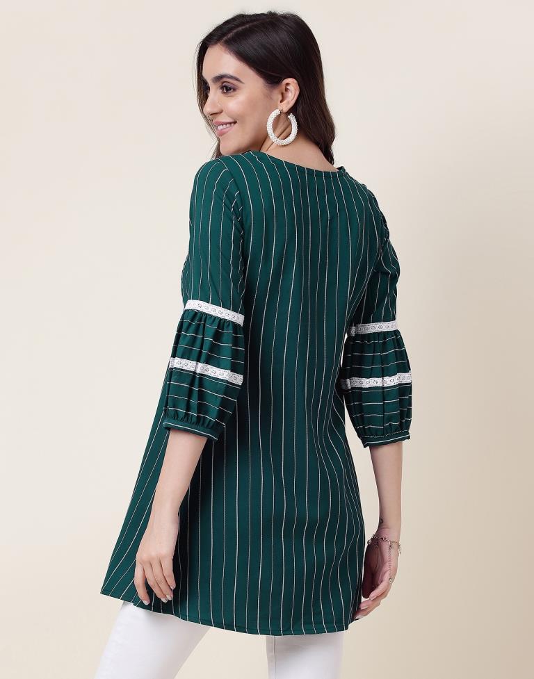 Teal Green Cotton Woven Tunic Top