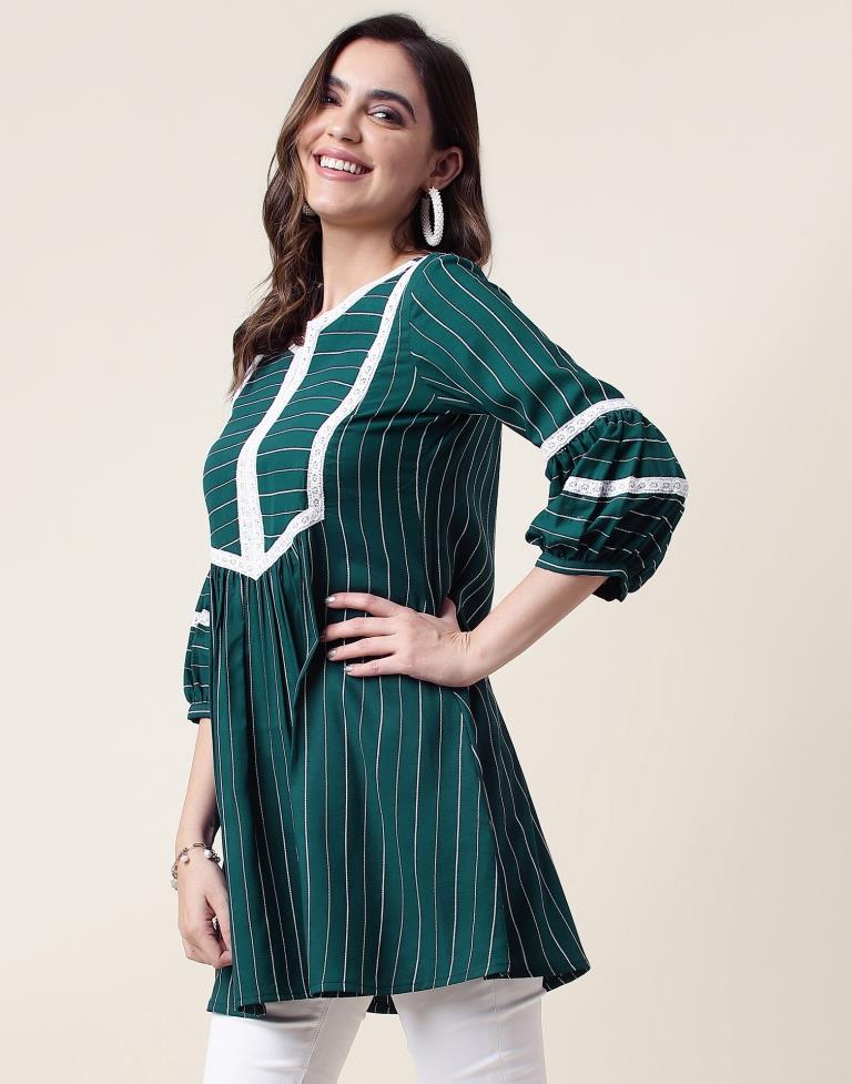 Teal Green Cotton Woven Tunic Top