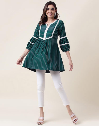 Teal Green Cotton Woven Tunic Top
