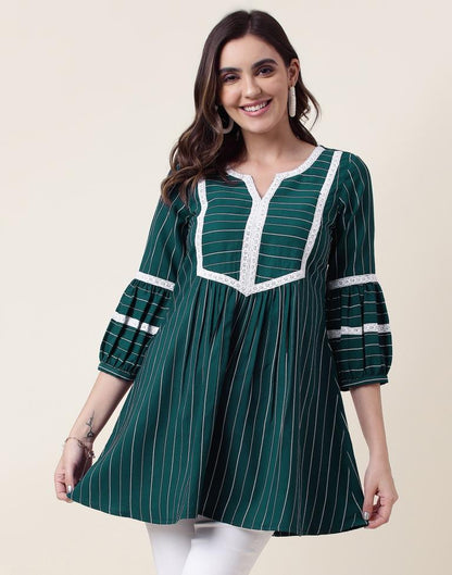 Teal Green Cotton Woven Tunic Top