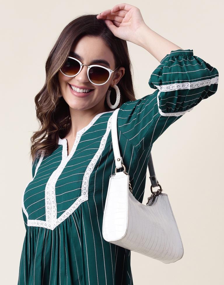 Teal Green Cotton Woven Tunic Top
