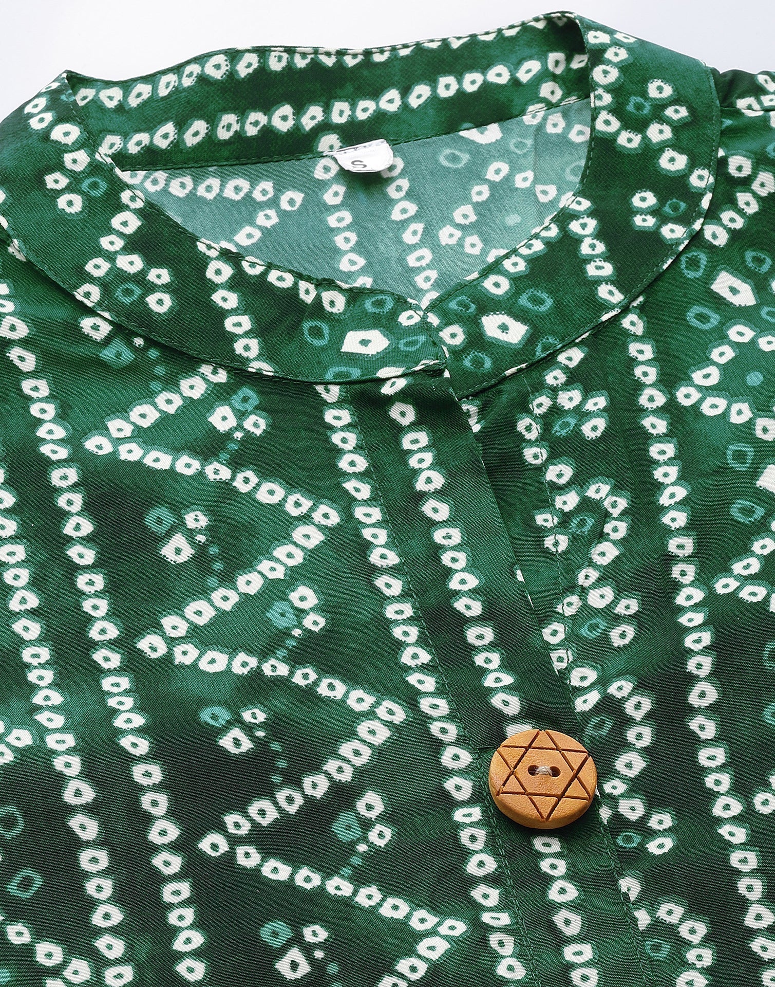 Green Gathered Bandhani Printed Top | Sudathi