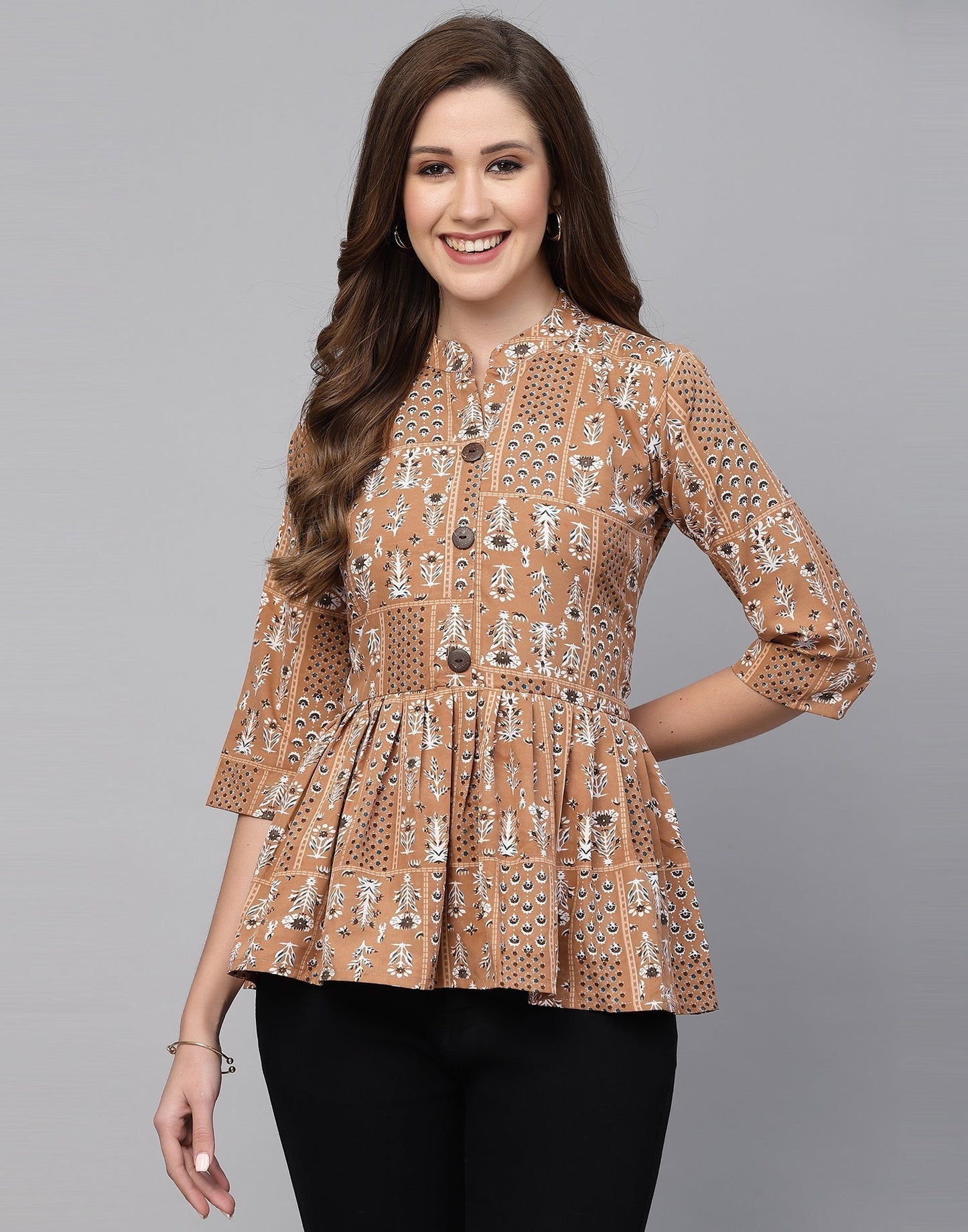 Peach Gathered Top | Leemboodi
