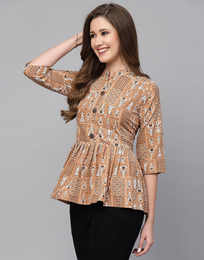 Peach Gathered Top | Leemboodi