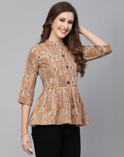 Peach Gathered Top | Leemboodi