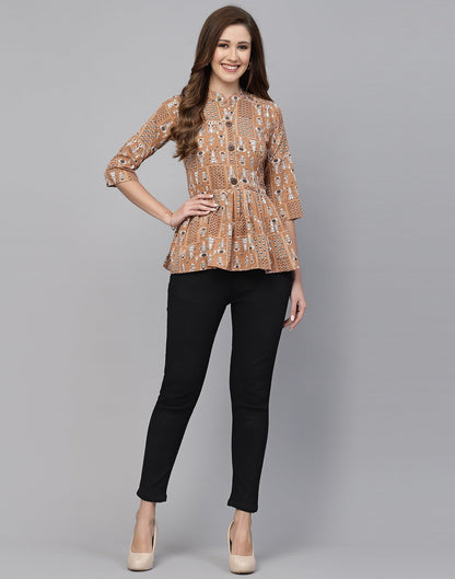 Peach Gathered Top | Leemboodi